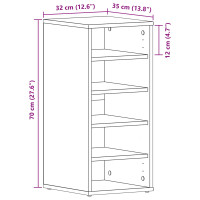 Produktbild för Skoskåp 2 pcs Svart Ek 32 x 35 x 70 cm Konstruerat trä