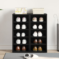 Produktbild för Skoskåp 2 pcs Svart Ek 32 x 35 x 70 cm Konstruerat trä