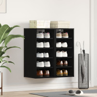 Produktbild för Skoskåp 2 pcs Svart Ek 32 x 35 x 70 cm Konstruerat trä