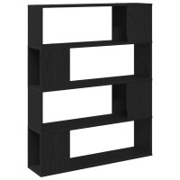 Produktbild för TV-bänkset Svart Ek 100 x 24 x 124,5 cm Konstruerat trä