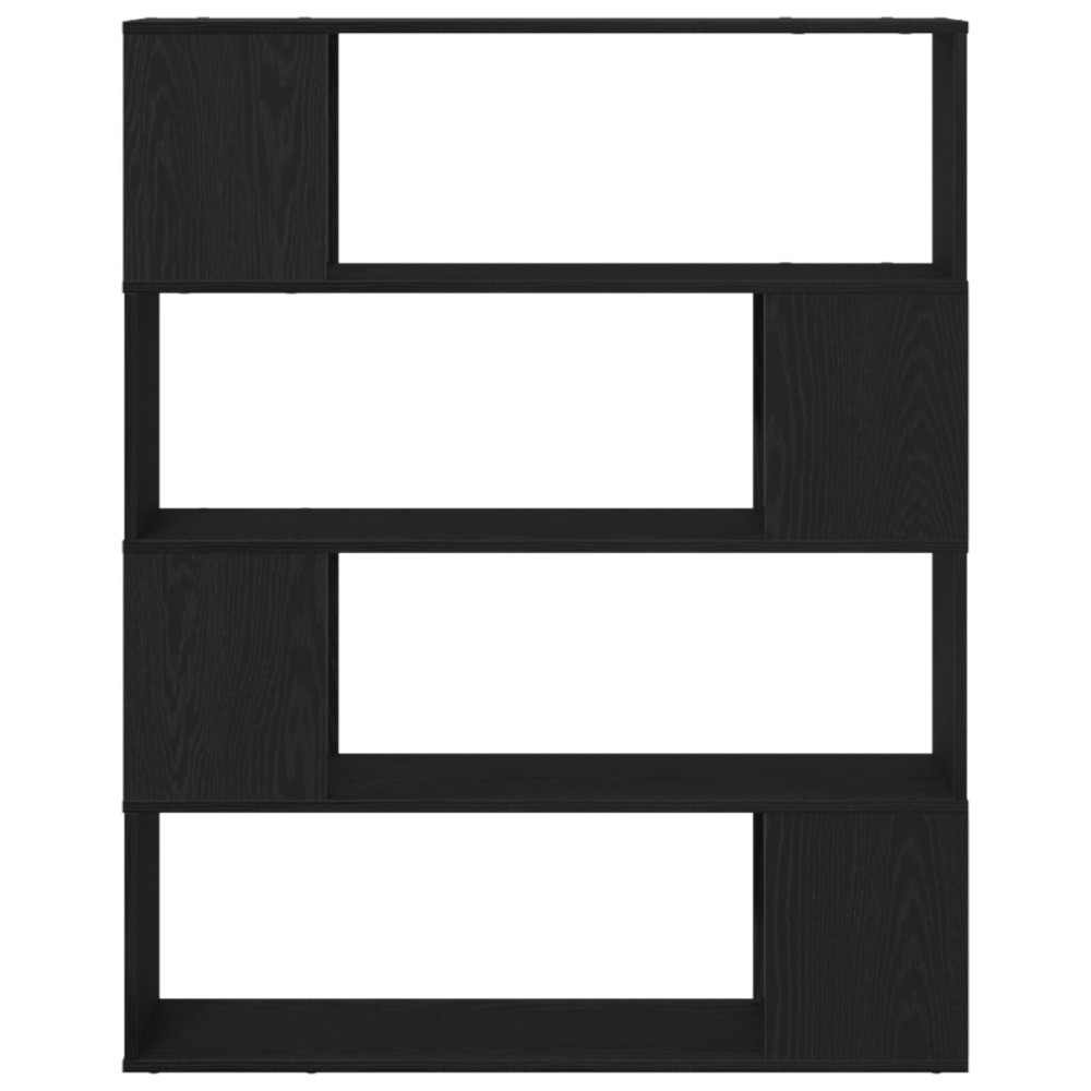 Produktbild för TV-bänkset Svart Ek 100 x 24 x 124,5 cm Konstruerat trä