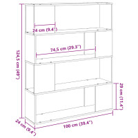 Produktbild för TV-bänkset Svart Ek 100 x 24 x 124,5 cm Konstruerat trä