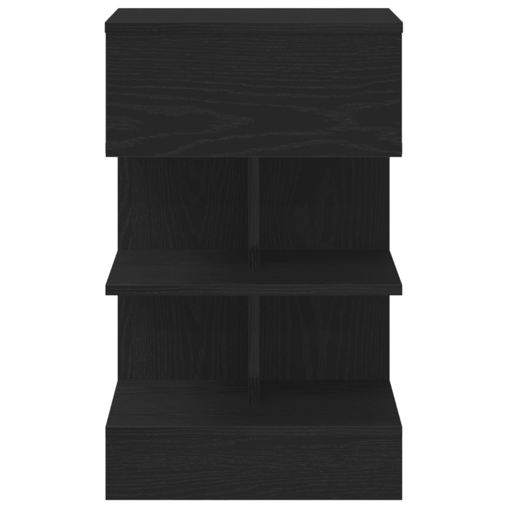 Produktbild för Nattduksbord 2 pcs Svart Ek 40 x 35 x 65 cm Konstruerat trä