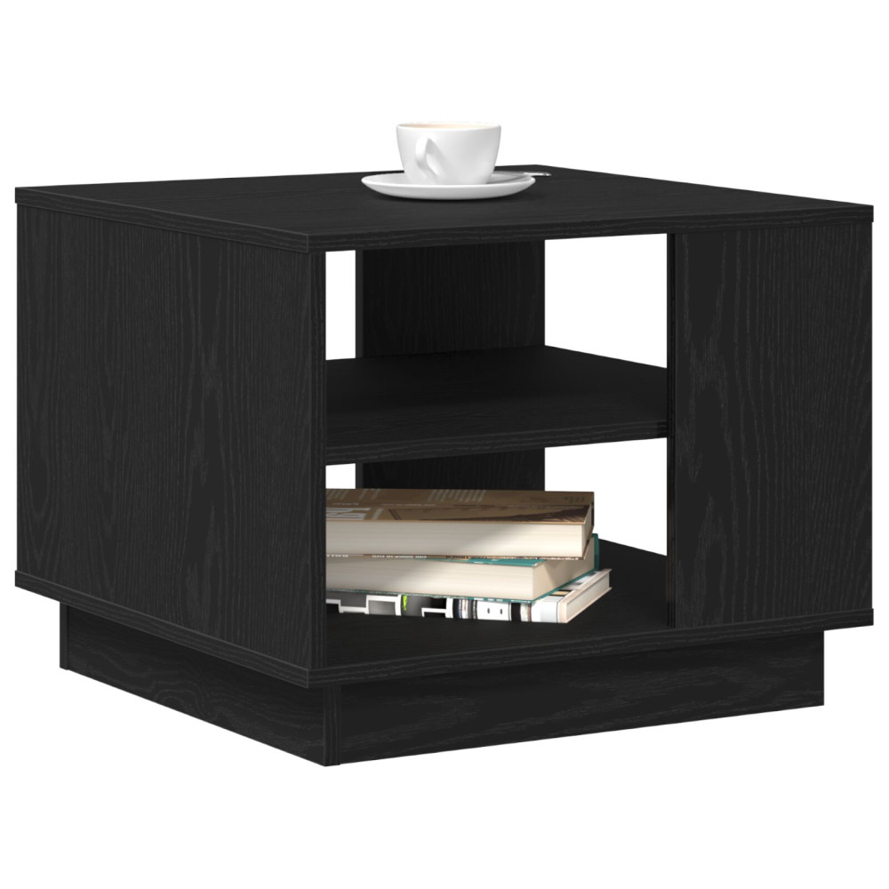 Produktbild för Kaffeebord Svart Ek 55 x 55 x 42 cm Konstruerat trä
