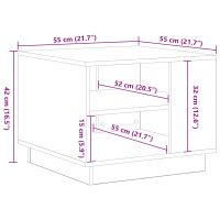 Produktbild för Kaffeebord Svart Ek 55 x 55 x 42 cm Konstruerat trä