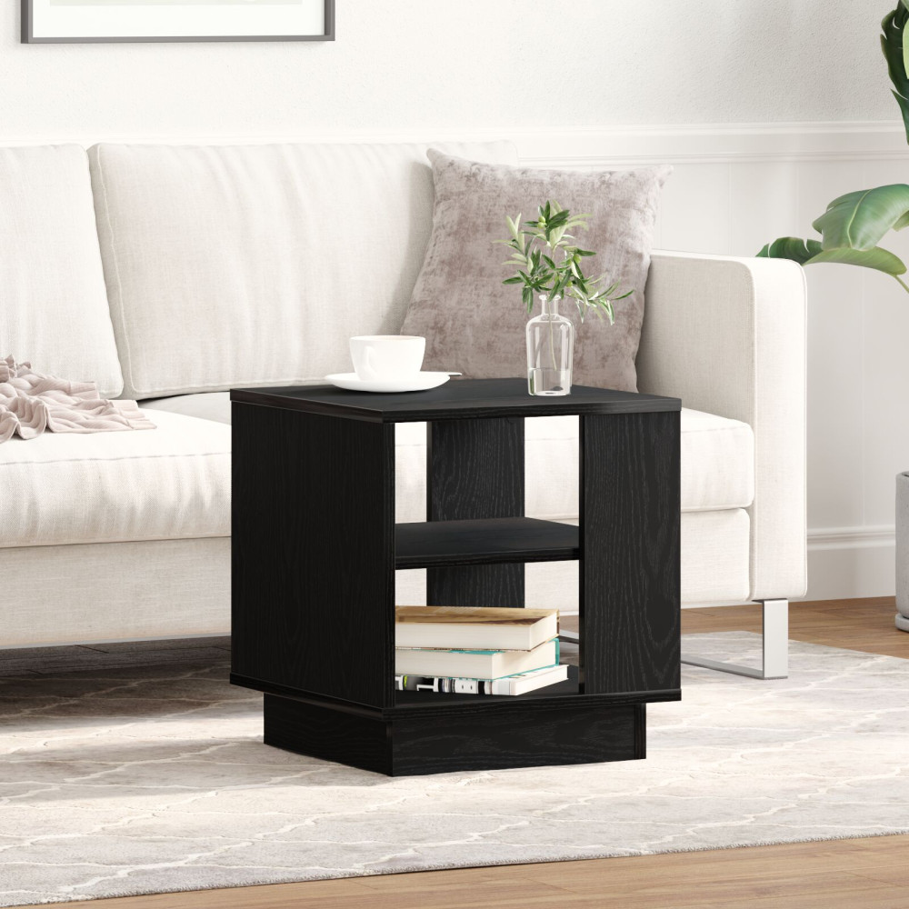 Produktbild för Kaffeebord Svart Ek 40 x 40 x 43 cm Konstruerat trä