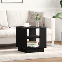 Produktbild för Kaffeebord Svart Ek 40 x 40 x 43 cm Konstruerat trä