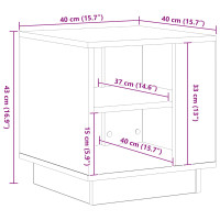 Produktbild för Kaffeebord Svart Ek 40 x 40 x 43 cm Konstruerat trä