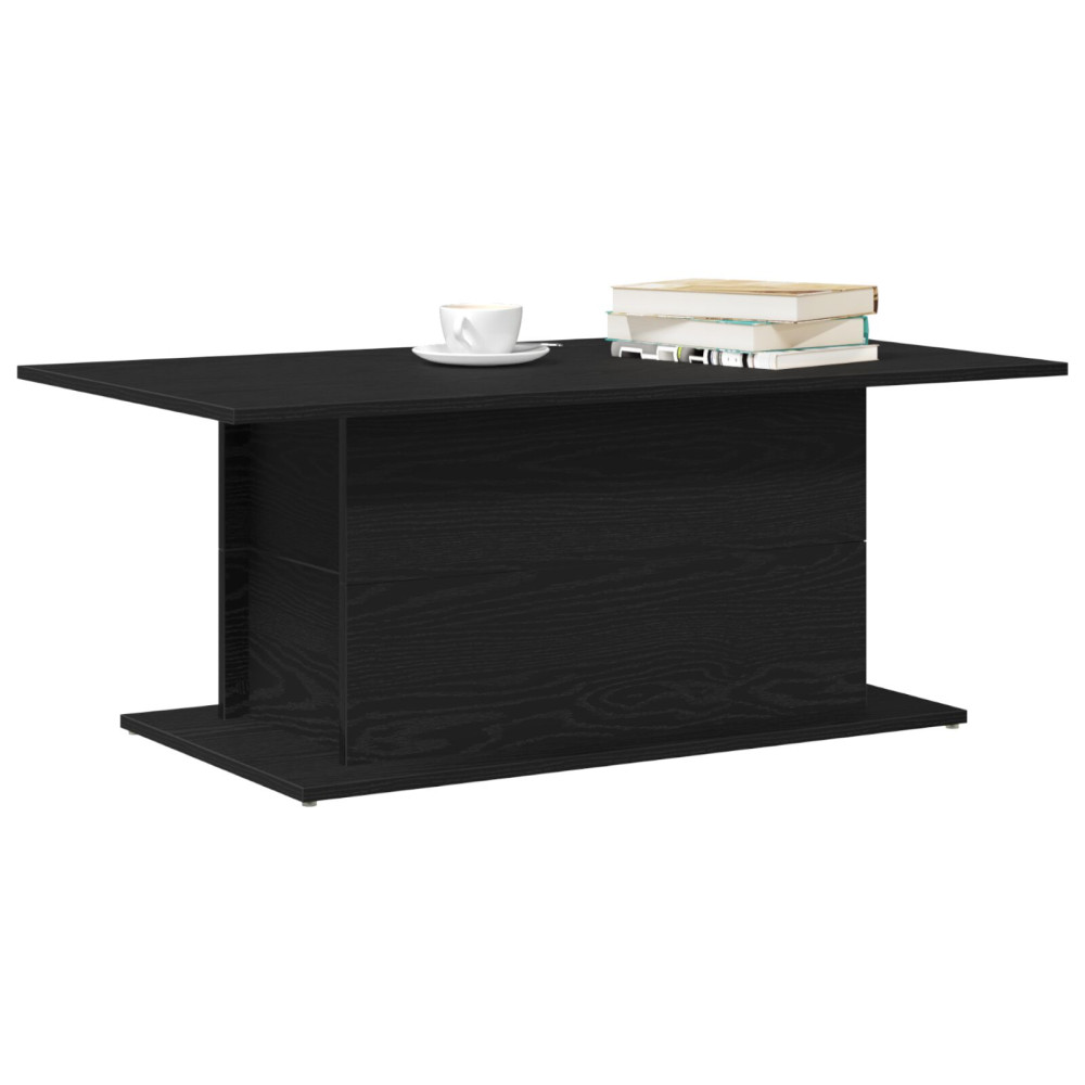 Produktbild för Kaffeebord Svart Ek 102 x 55,5 x 40 cm Konstruerat trä