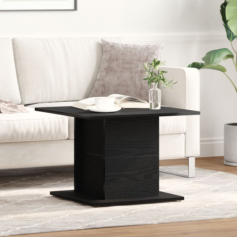 Produktbild för Kaffeebord Svart Ek 55,5 x 55,5 x 40 cm Konstruerat trä