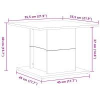Produktbild för Kaffeebord Svart Ek 55,5 x 55,5 x 40 cm Konstruerat trä