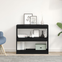 Produktbild för Bokskåp 2 pcs Svart Ek 80 x 30 x 72 cm Konstruerat trä