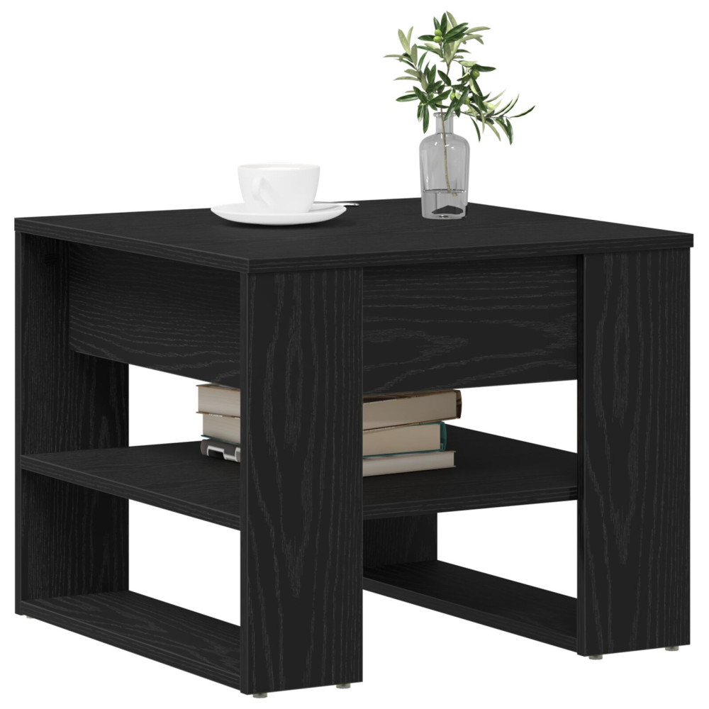Produktbild för Kaffeebord Svart Ek 55,5 x 55 x 45 cm Konstruerat trä