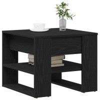 Produktbild för Kaffeebord Svart Ek 55,5 x 55 x 45 cm Konstruerat trä