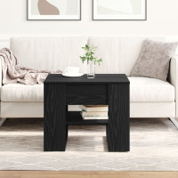 Produktbild för Kaffeebord Svart Ek 55,5 x 55 x 45 cm Konstruerat trä