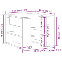 Produktbild för Kaffeebord Svart Ek 55,5 x 55 x 45 cm Konstruerat trä