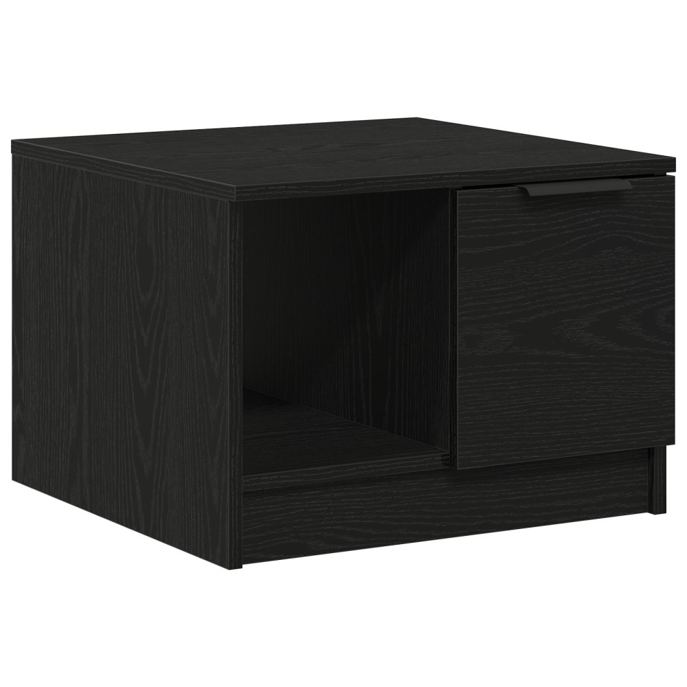 Produktbild för Kaffeebord with Drawer Svart ek 50 x 50 x 36 cm Konstruerat trä