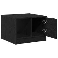 Produktbild för Kaffeebord with Drawer Svart ek 50 x 50 x 36 cm Konstruerat trä