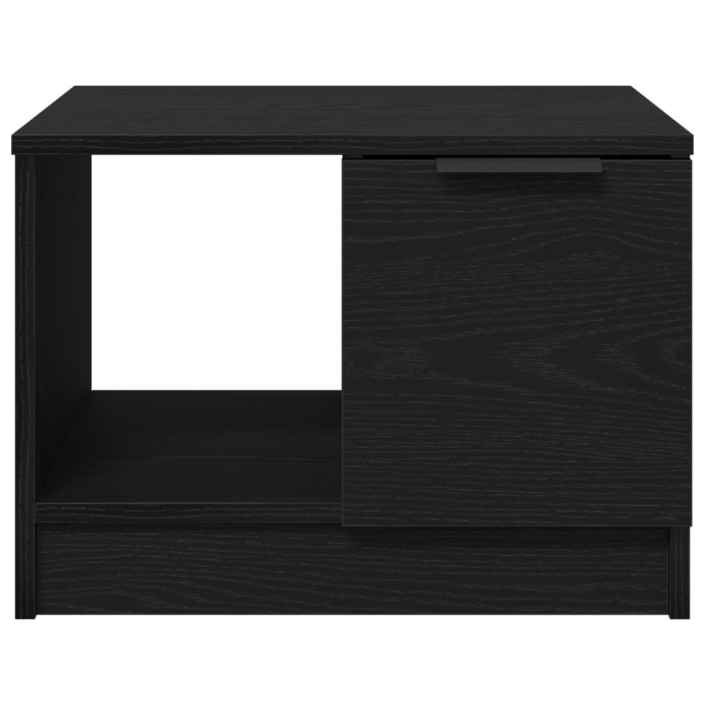 Produktbild för Kaffeebord with Drawer Svart ek 50 x 50 x 36 cm Konstruerat trä