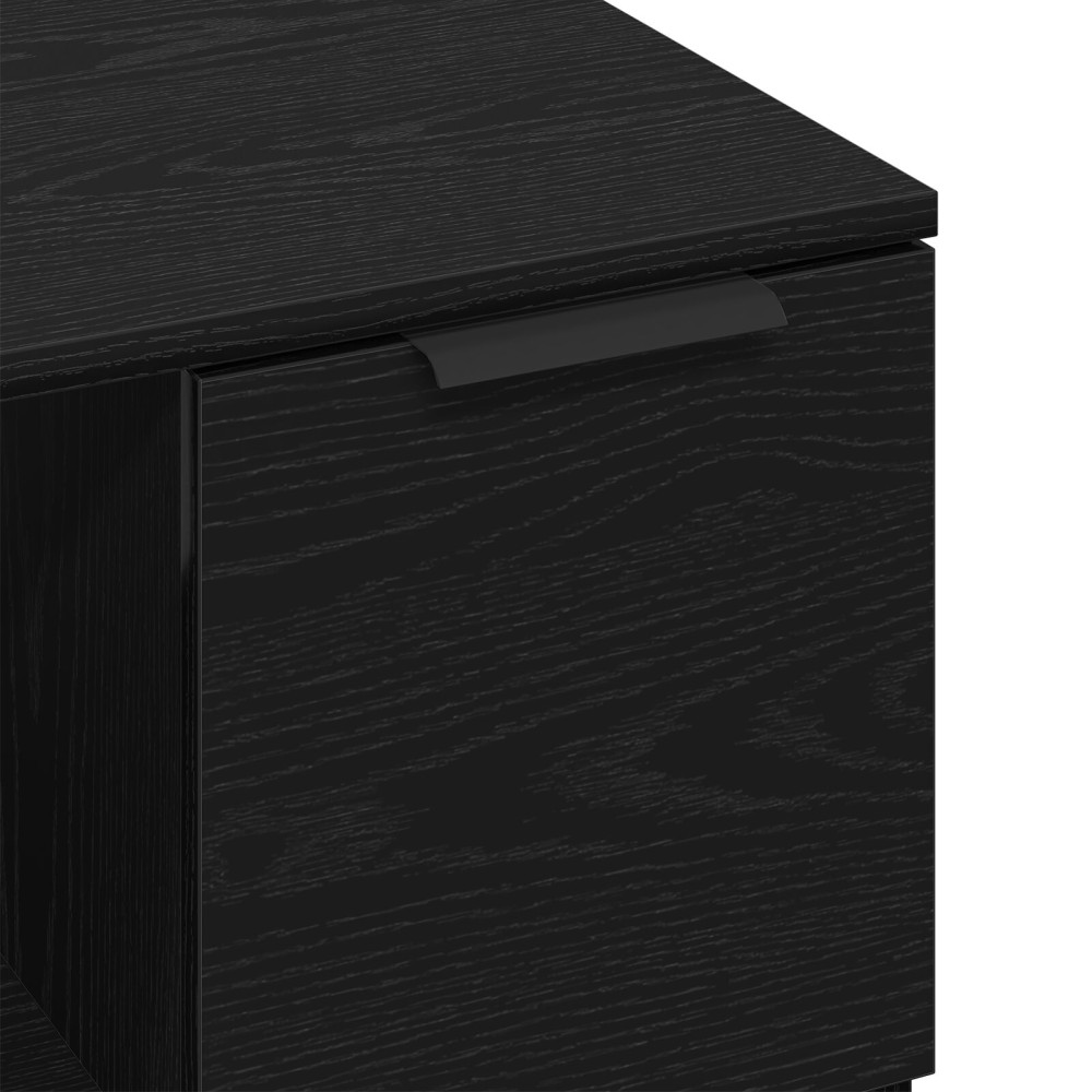 Produktbild för Kaffeebord with Drawer Svart ek 50 x 50 x 36 cm Konstruerat trä