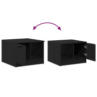 Produktbild för Kaffeebord with Drawer Svart ek 50 x 50 x 36 cm Konstruerat trä