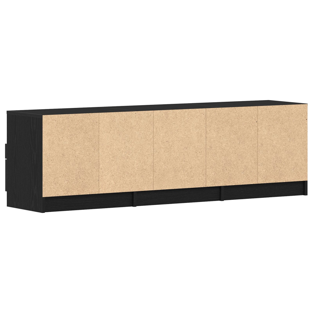 Produktbild för TV-skåp med låda Svart Ek 150 x 33,5 x 45 cm Konstruerat trä