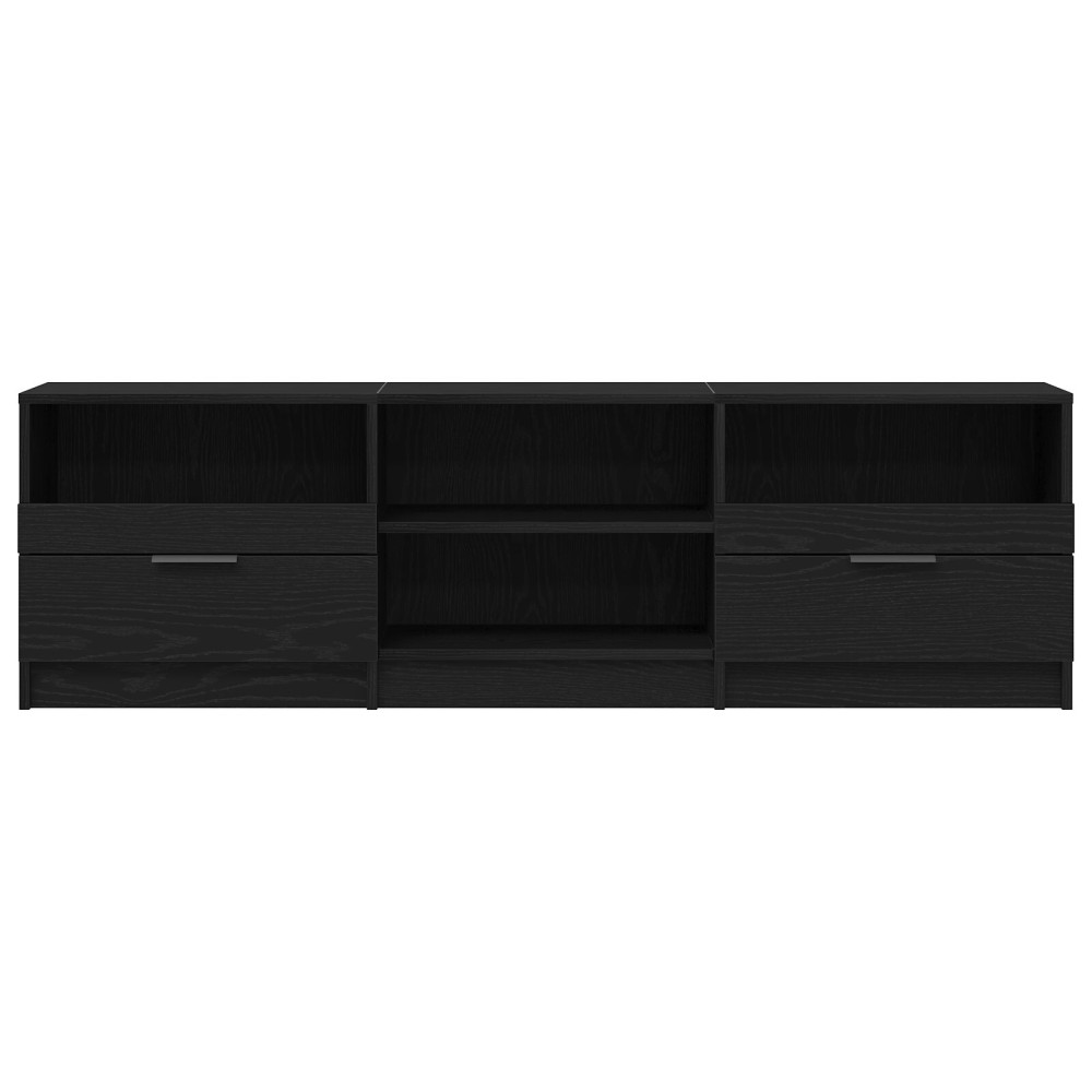Produktbild för TV-skåp med låda Svart Ek 150 x 33,5 x 45 cm Konstruerat trä