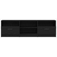 Produktbild för TV-skåp med låda Svart Ek 150 x 33,5 x 45 cm Konstruerat trä