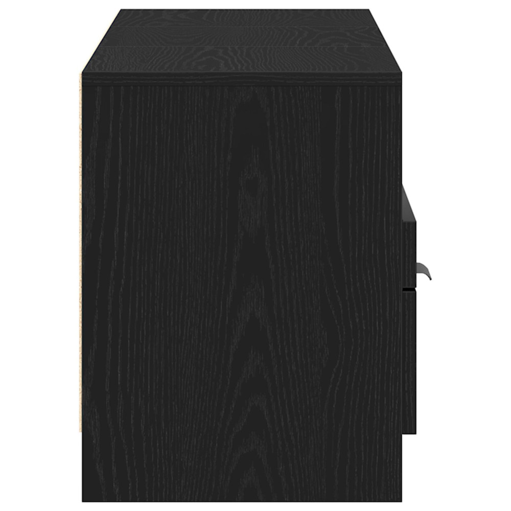 Produktbild för TV-skåp med låda Svart Ek 150 x 33,5 x 45 cm Konstruerat trä