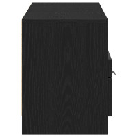Produktbild för TV-skåp med låda Svart Ek 150 x 33,5 x 45 cm Konstruerat trä