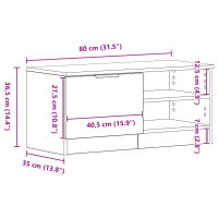 Produktbild för TV-skåp 2 pcs Svart Ek 80 x 35 x 36,5 cm Konstruerat trä