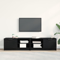 Produktbild för TV-skåp 2 pcs Svart Ek 80 x 35 x 36,5 cm Konstruerat trä