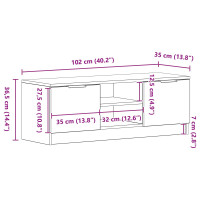 Produktbild för TV-skåp Svart Ek 102 x 32 x 35.5 cm Konstruerat trä