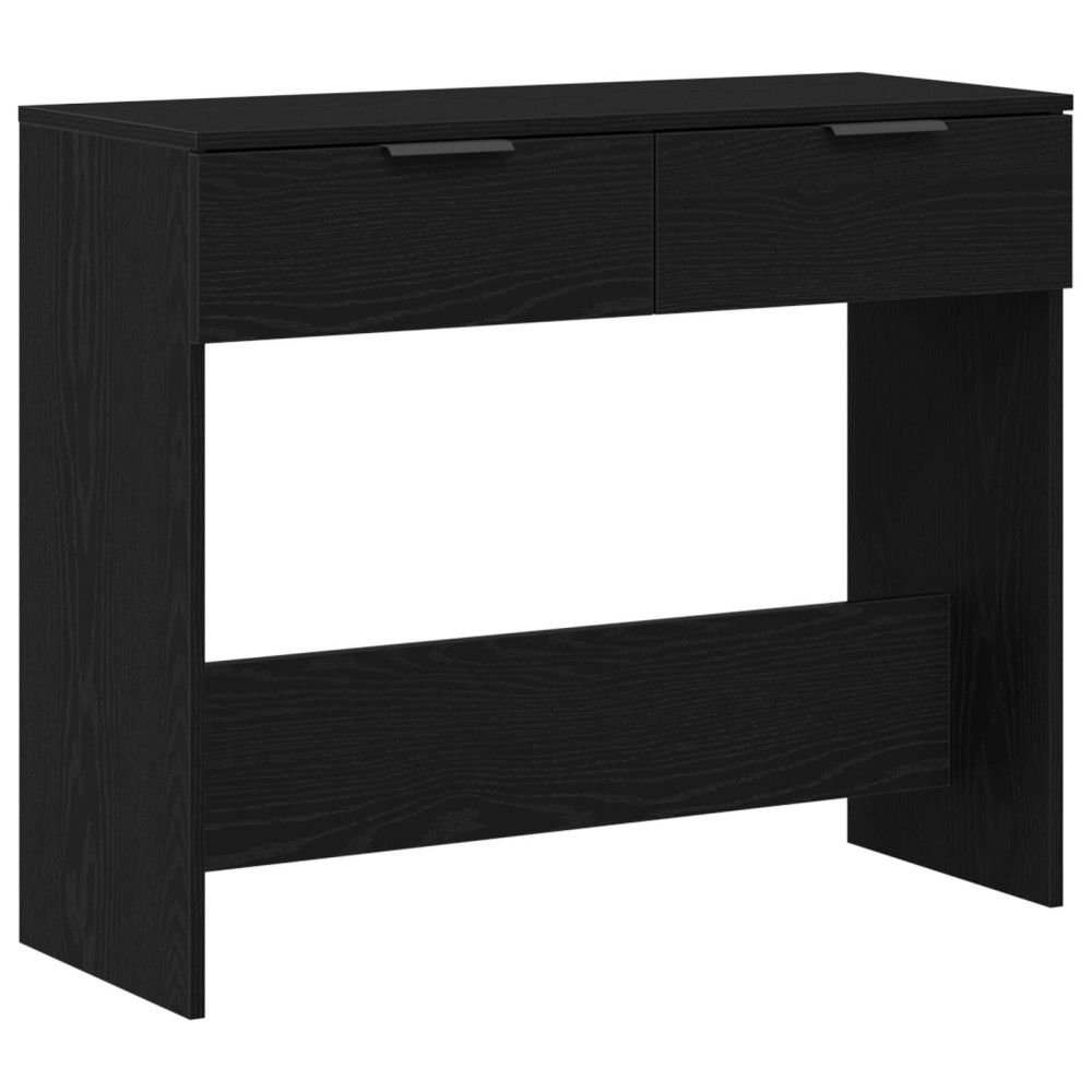 Produktbild för Konsolbord med låda Svart Ek 30 x 36 x 75 cm Konstruerat trä