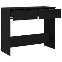 Produktbild för Konsolbord med låda Svart Ek 30 x 36 x 75 cm Konstruerat trä