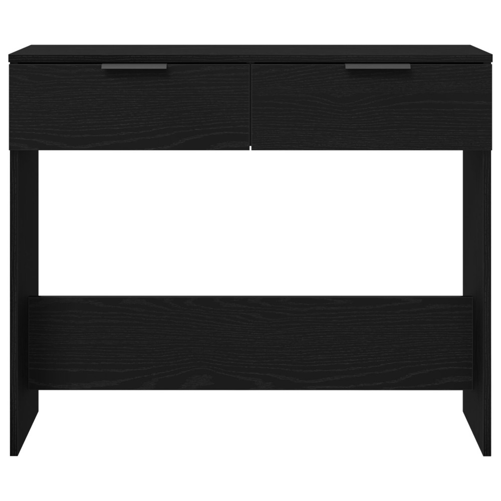 Produktbild för Konsolbord med låda Svart Ek 30 x 36 x 75 cm Konstruerat trä