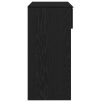 Produktbild för Konsolbord med låda Svart Ek 30 x 36 x 75 cm Konstruerat trä