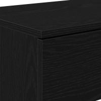 Produktbild för Konsolbord med låda Svart Ek 30 x 36 x 75 cm Konstruerat trä