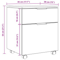 Produktbild för Arkivkåp med låda Svart Ek 45 x 38 x 54 cm Konstruerat trä