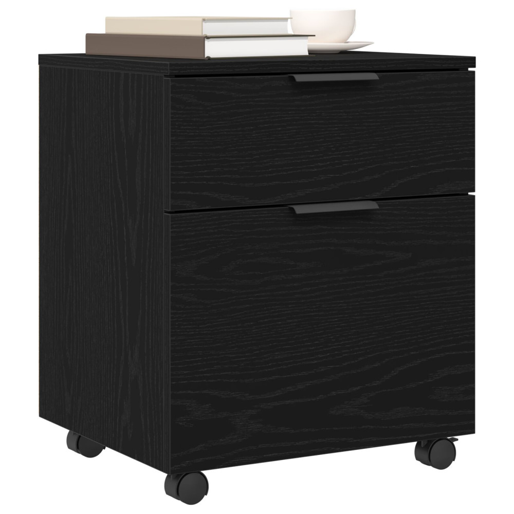 Produktbild för Arkivkåp med låda Svart Ek 45 x 38 x 54 cm Konstruerat trä
