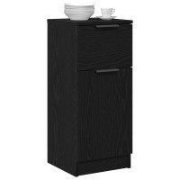 Produktbild för Sideboard 2 pcs Svart Ek 30 x 30 x 70 cm Konstruerat trä