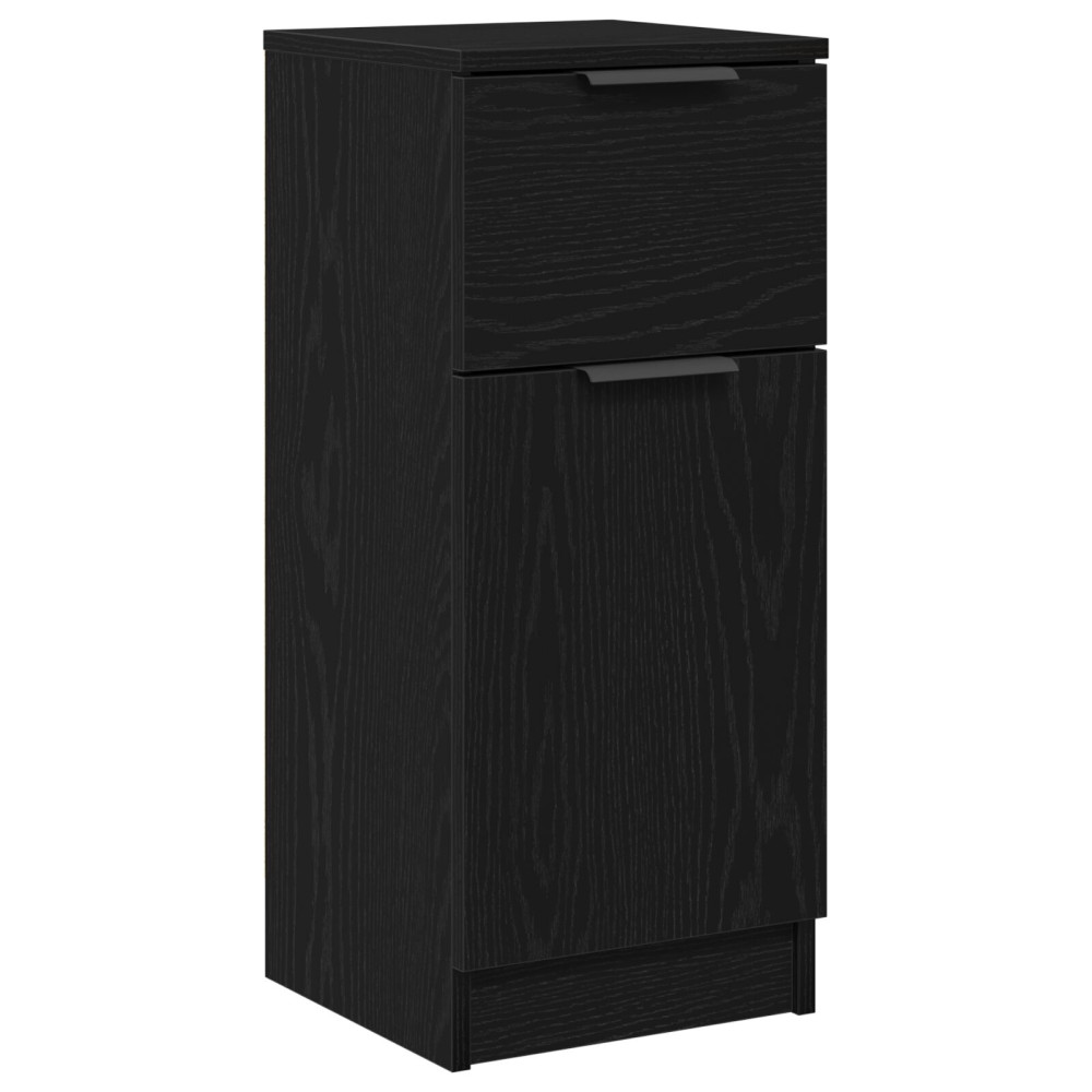 Produktbild för Sideboard 2 pcs Svart Ek 30 x 30 x 70 cm Konstruerat trä