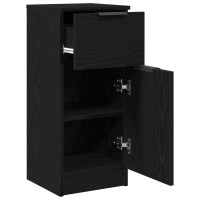 Produktbild för Sideboard 2 pcs Svart Ek 30 x 30 x 70 cm Konstruerat trä