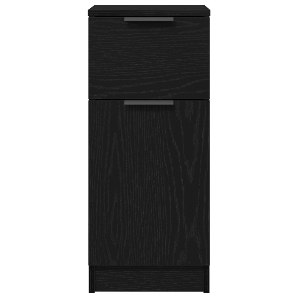 Produktbild för Sideboard 2 pcs Svart Ek 30 x 30 x 70 cm Konstruerat trä