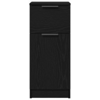 Produktbild för Sideboard 2 pcs Svart Ek 30 x 30 x 70 cm Konstruerat trä