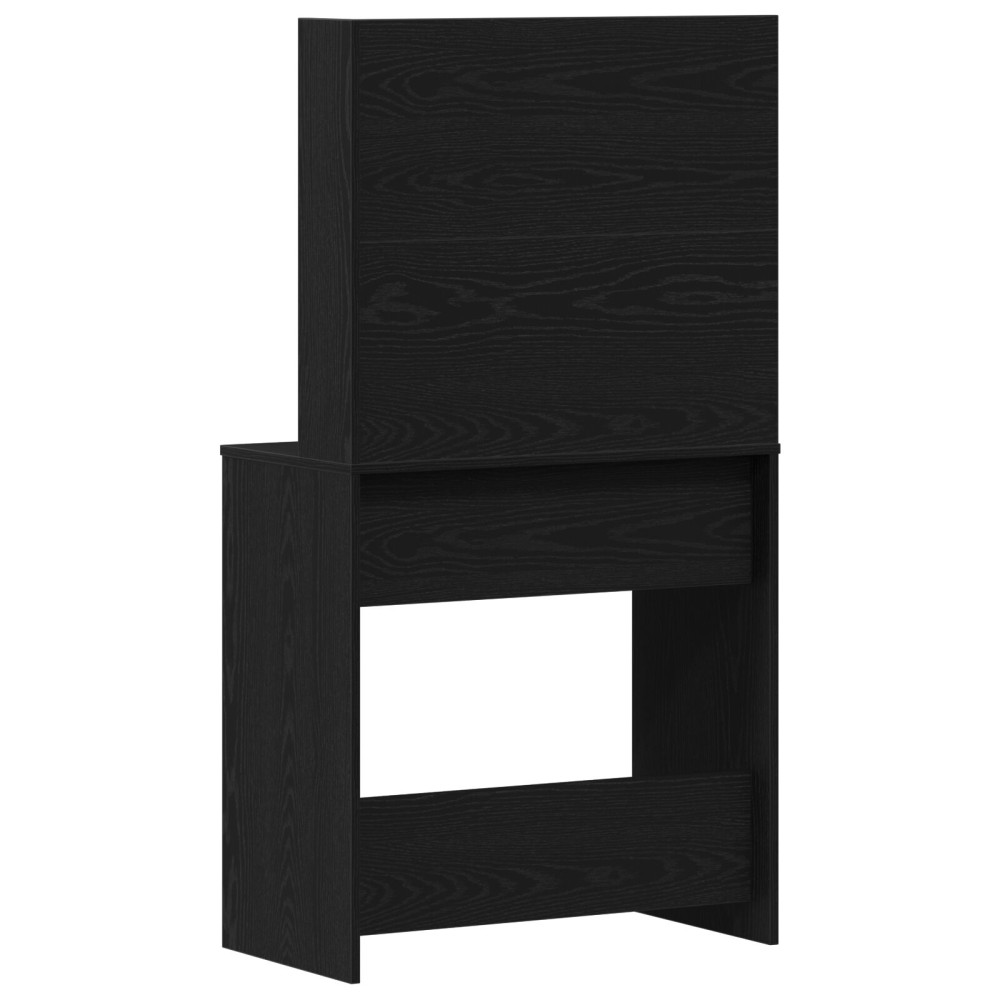 Produktbild för Smyckebord med låda Svart Ek 74,5 x 40 x 141 cm Konstruerat trä