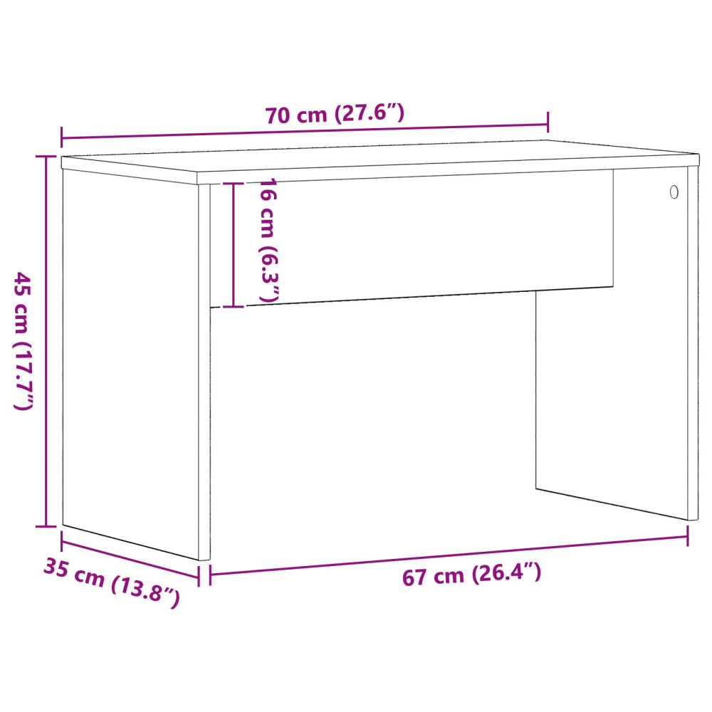 Produktbild för Klädstol Svart ek 70 x 35 x 45 cm Konstruerat trä