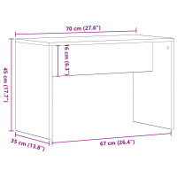 Produktbild för Klädstol Svart ek 70 x 35 x 45 cm Konstruerat trä
