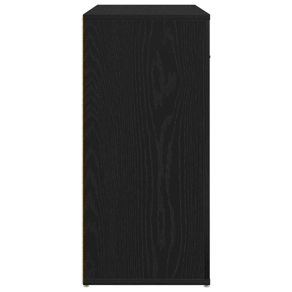 Produktbild för Sideboard med låda Svart Ek 80 x 33 x 70 cm Konstruerat trä