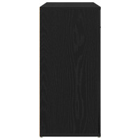 Produktbild för Sideboard med låda Svart Ek 80 x 33 x 70 cm Konstruerat trä